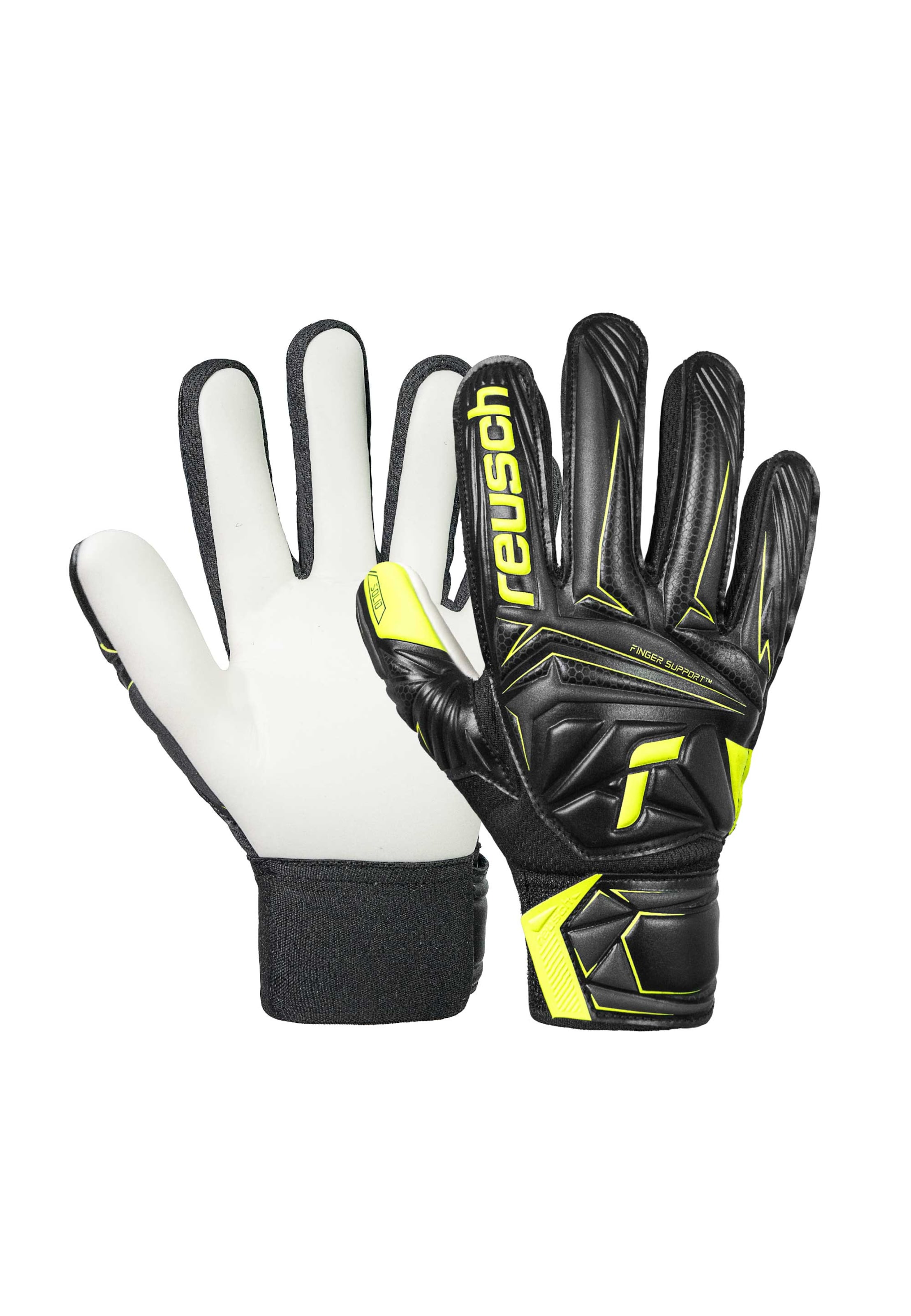 REUSCH Sporthandschoenen 'Attrakt Starter Solid Finger Support Junior' in Zwart: voorkant