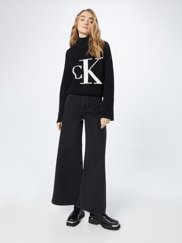 Calvin Klein Jeans Wide leg Jeans in Zwart