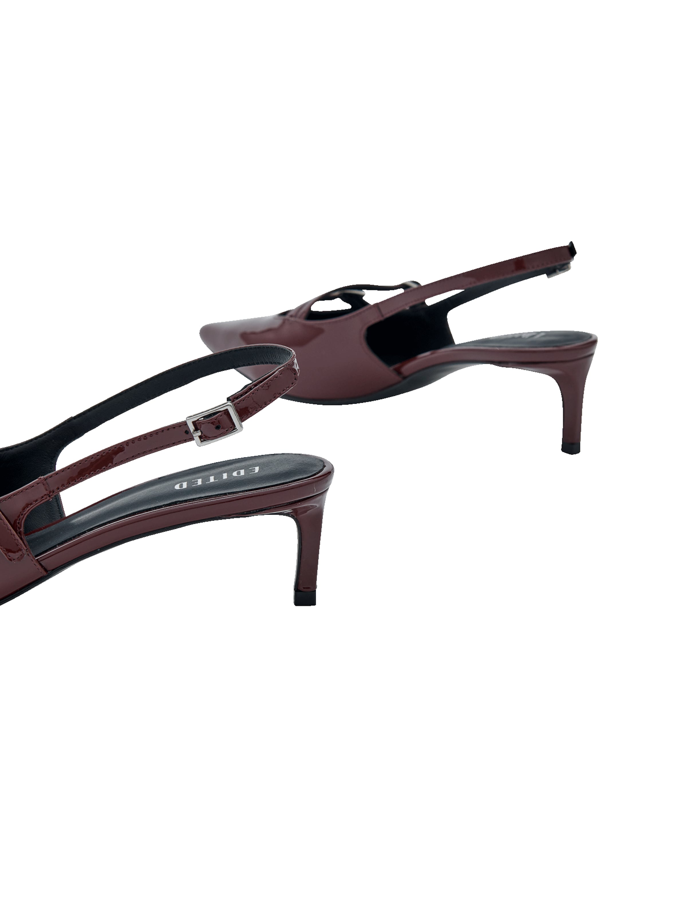 EDITED Čevlji s peto in s paščki 'Gilliane' | rdeča barva