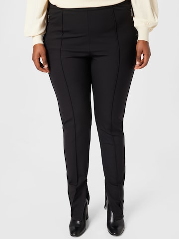 Skinny Leggings de la River Island Plus pe negru: față