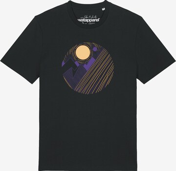 Watapparel Shirt ' Geometric Landscape 3 ' in Zwart: voorkant