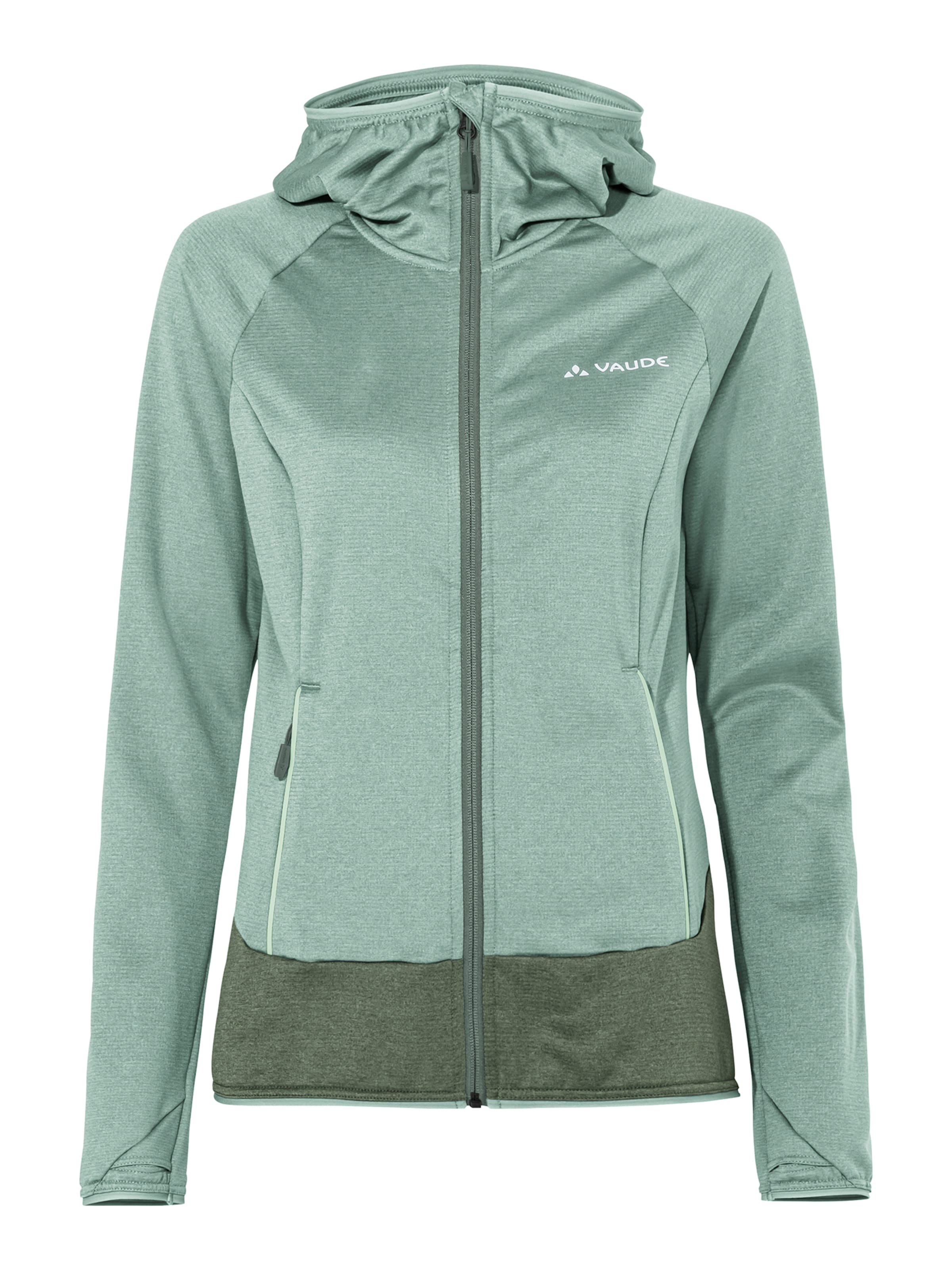 VAUDE Athletic fleece jacket 'Tekoa II' in Green: front