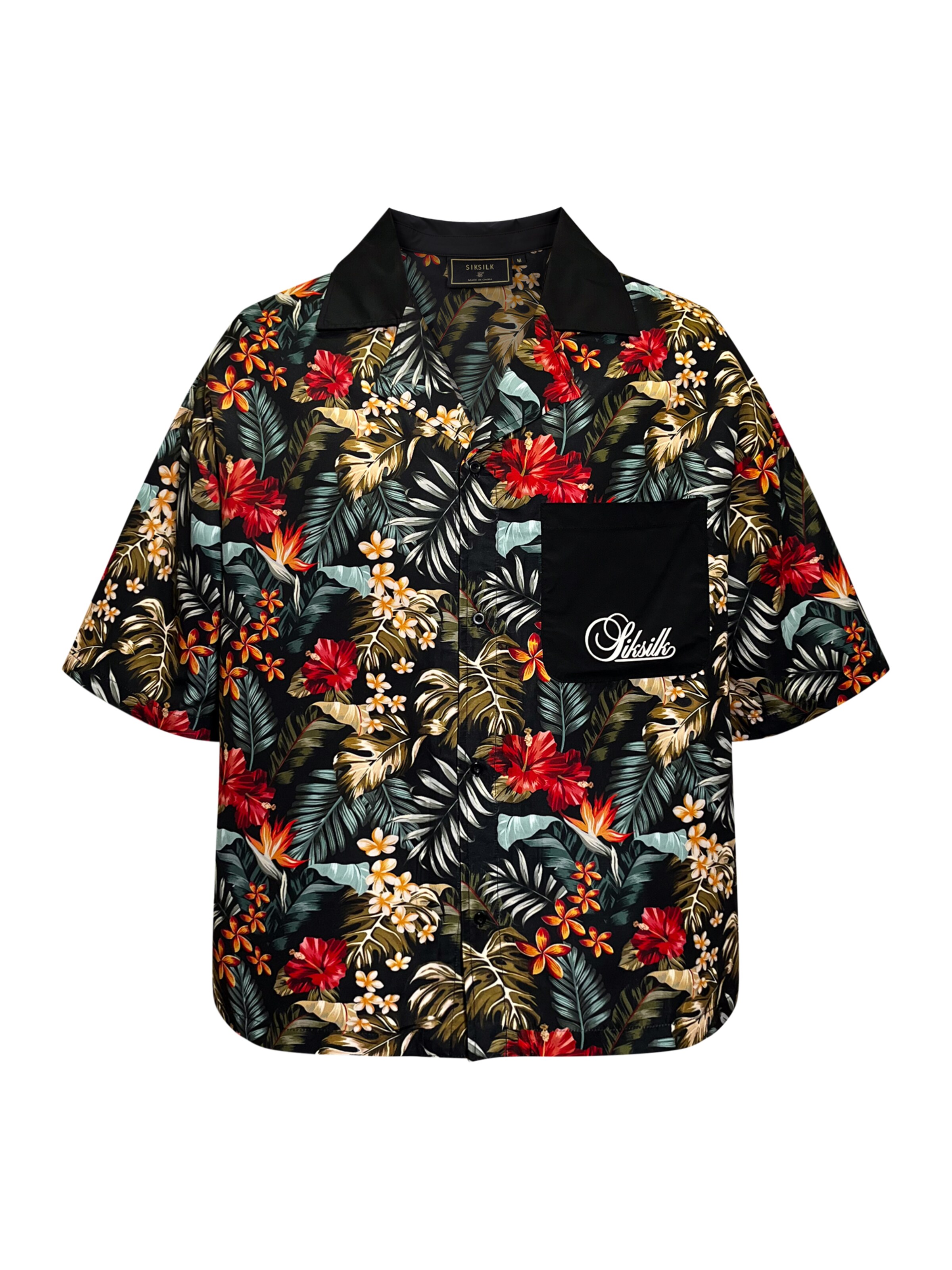 Fit confort Chemise SikSilk en noir : devant