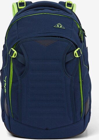 Satch Backpack in Blue: front