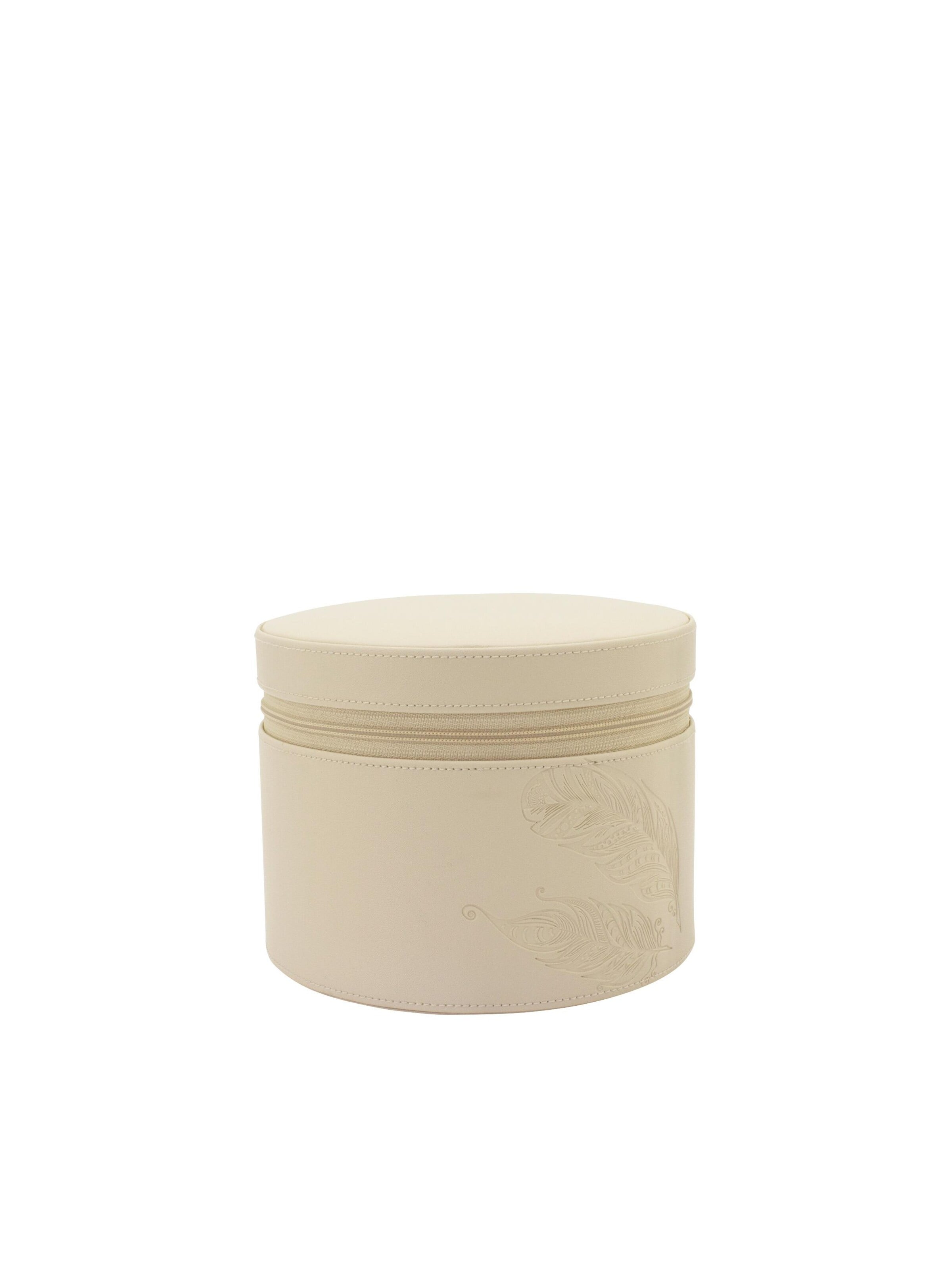 Friedrich23 Jewelry storage 'BOHO Schmuckkästchen rund' in Beige