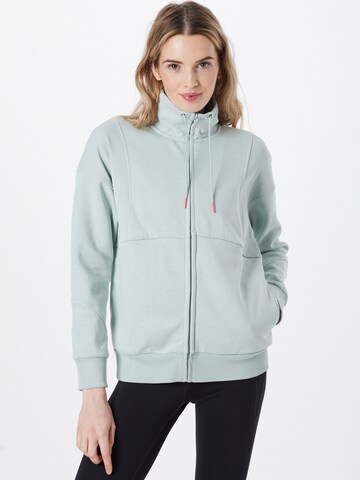 ESPRIT Athletic Zip-Up Hoodie in Green: front