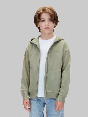 Calvin Klein Jeans Sweatjacke in Grün: Vorderseite