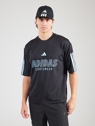 T-Shirt fonctionnel 'TIRO' ADIDAS SPORTSWEAR en noir : devant