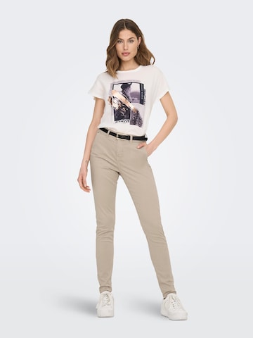 ONLY Skinny Broek 'EVEREST' in Beige