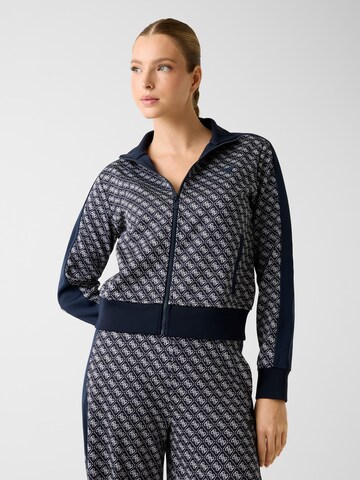 GUESS Zip-Up Hoodie in Blue: front