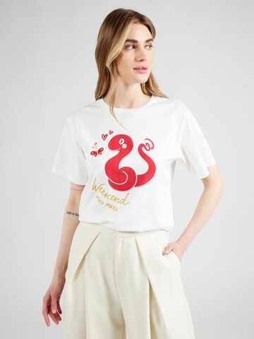 Tricou 'CABINA' de la Weekend Max Mara pe alb: față