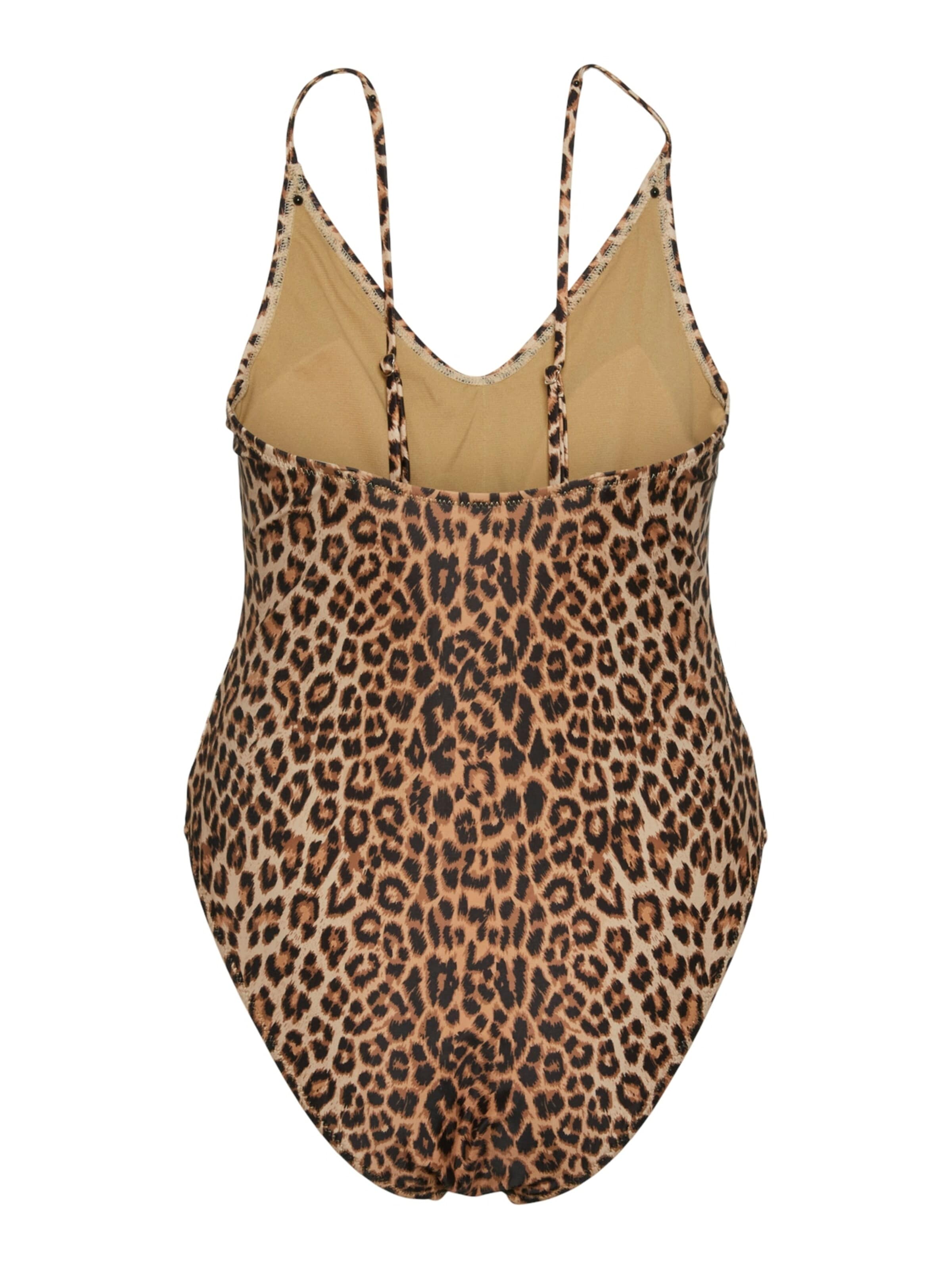 PIECES Classic Swimsuit 'PCBAOMI' in Brown