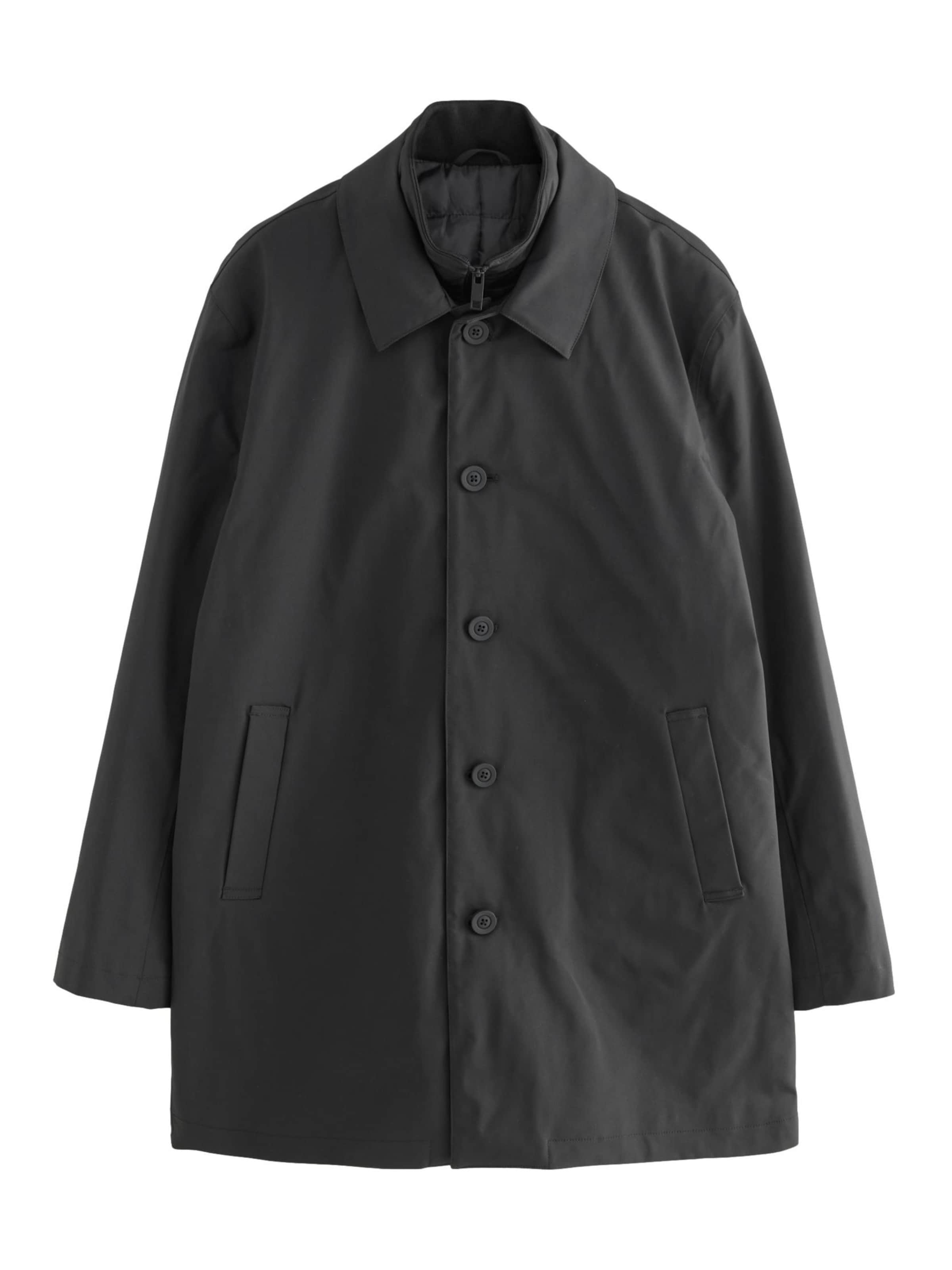 Palton de primăvară-toamnă de la Next pe negru: față