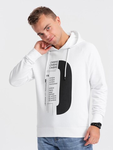 Ombre Sweatshirt in White: front