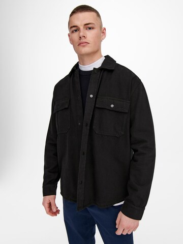 Only & Sons Comfort Fit Hemd 'Team' in Schwarz