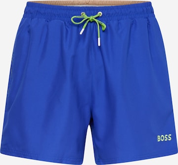 BOSS Black Board Shorts 'Dogfish' in Blue: front