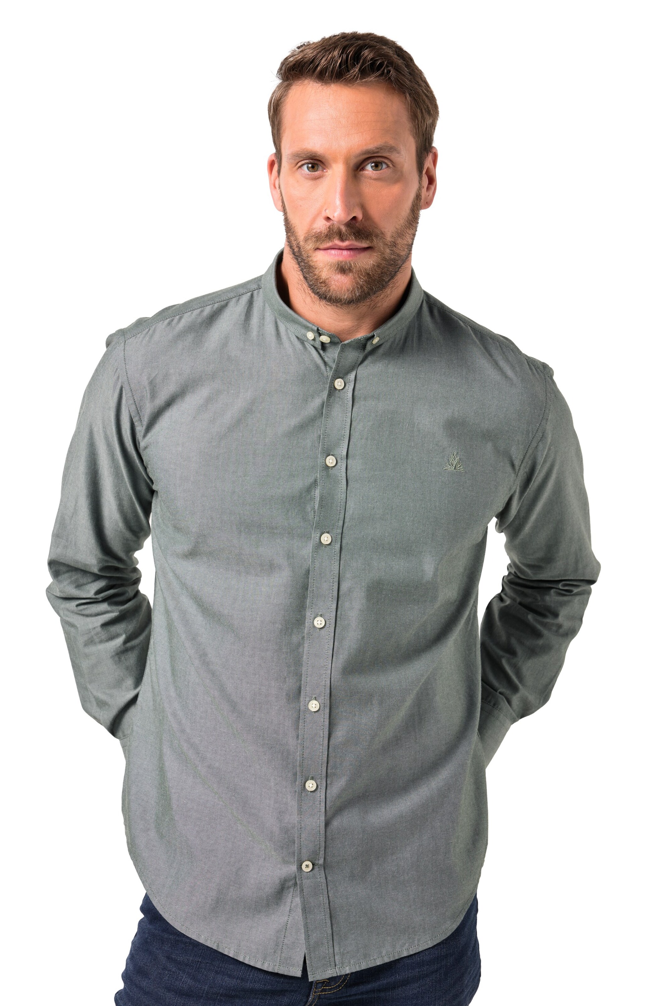 JP1880 Regular Fit Hemd in Grau: Vorderseite