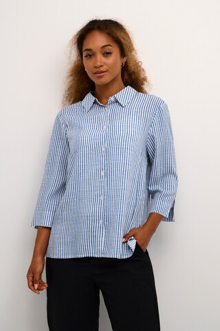 Cream Blouse 'Tiah' in Blauw: voorkant