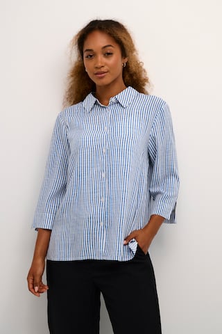 Cream Blouse 'Tiah' in Blauw: voorkant