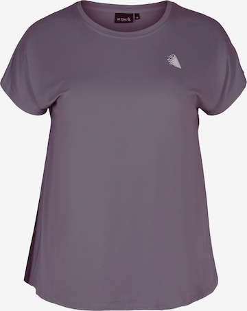 T-shirt fonctionnel 'Abasic' Active by Zizzi en violet : devant