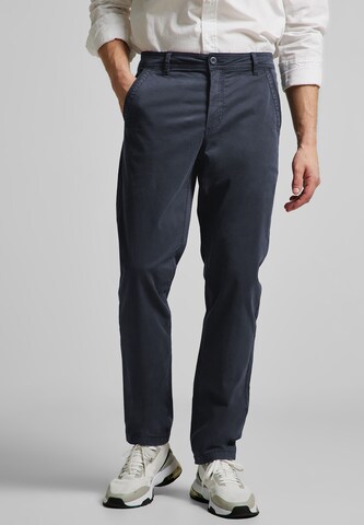 Street One MEN Regular Chino Pants in Blue: front