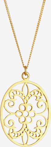 ELLI Halskette Blume, Ornament, Oval in Gold