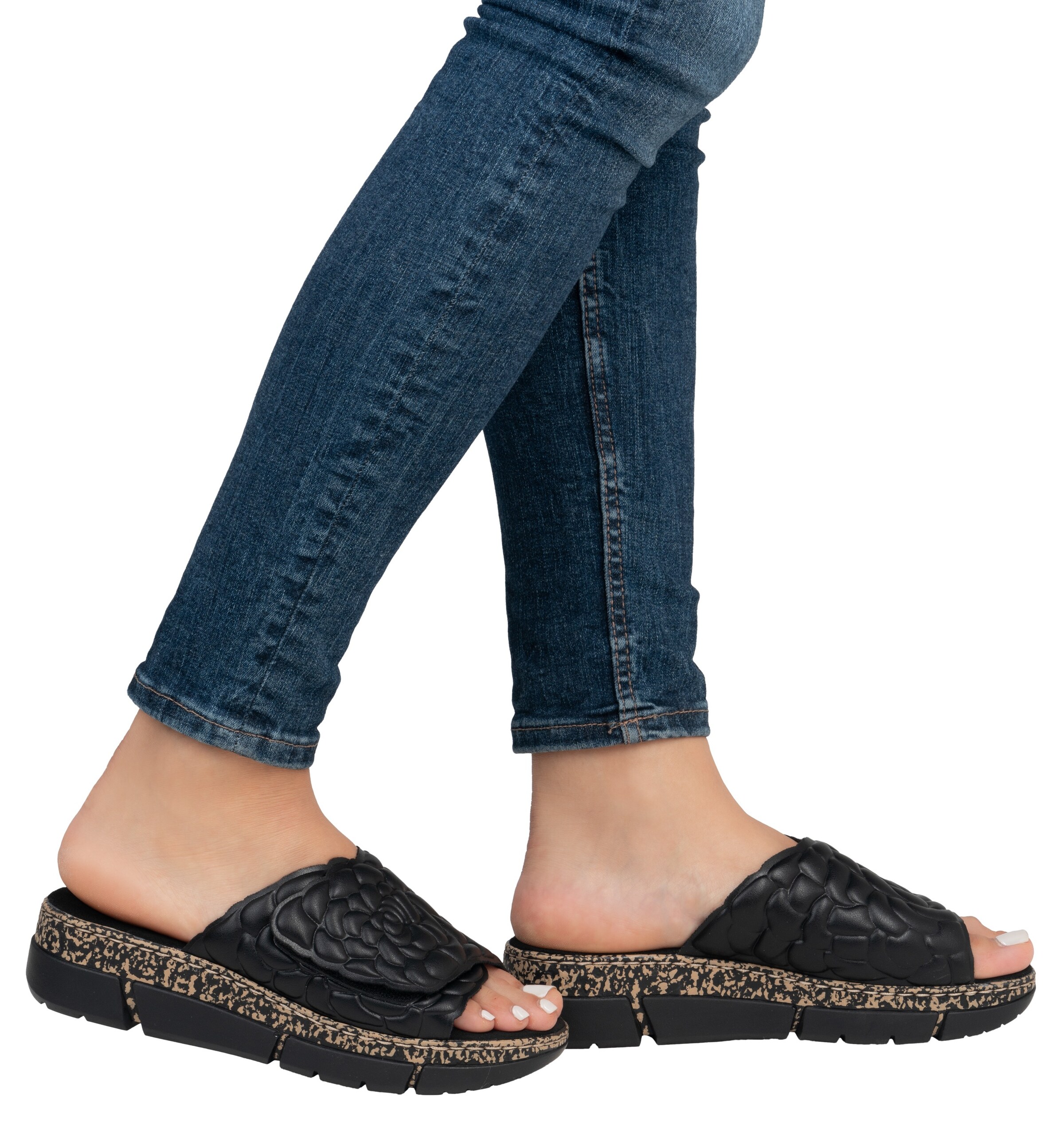 Rieker Pantolette in Schwarz: Vorderseite