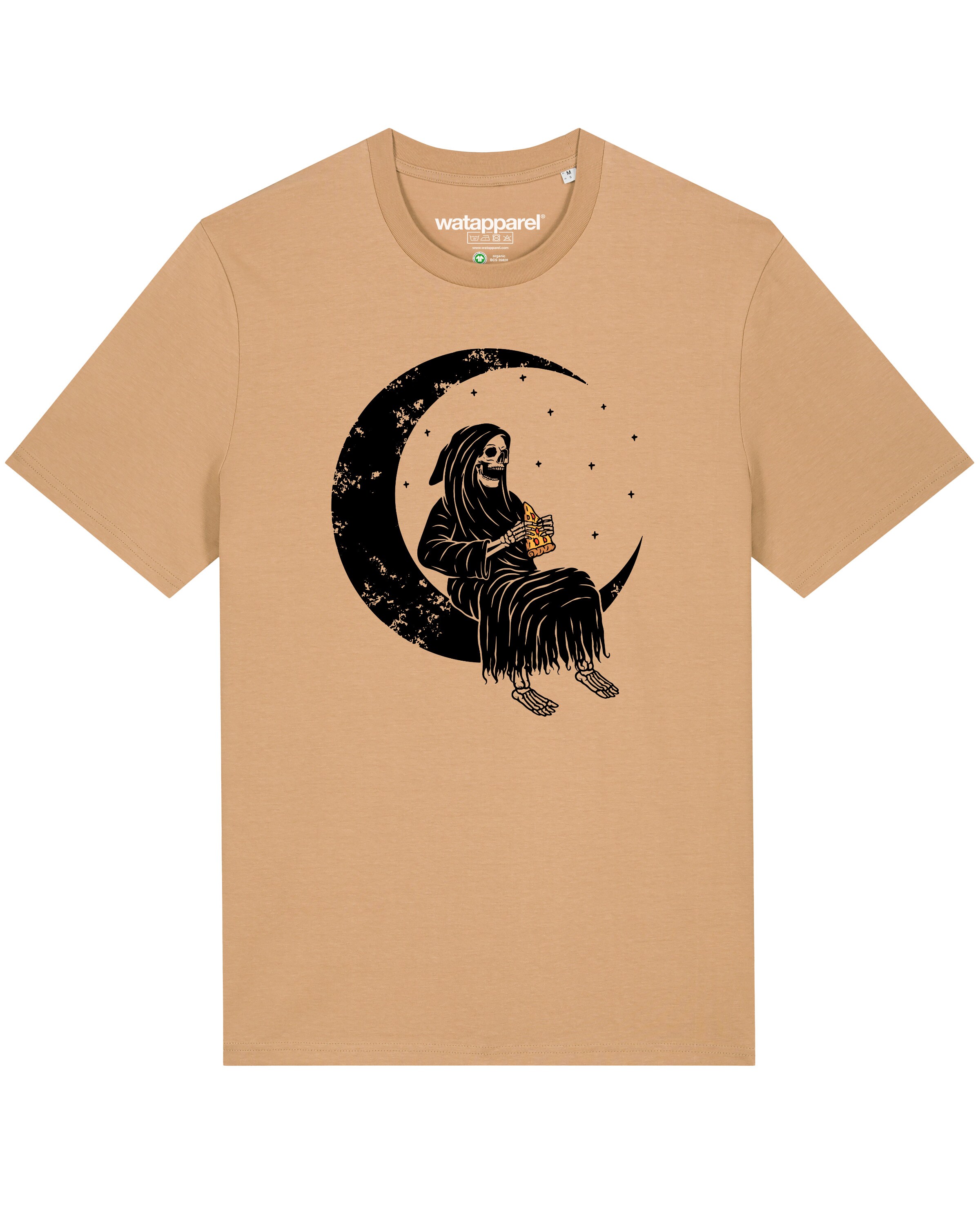 T-Shirt 'Pizza for life' Watapparel en beige : devant