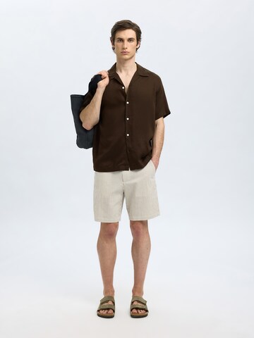 SELECTED HOMME Regular fit Πουκάμισο 'SLHNoa' σε καφέ
