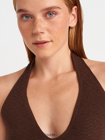 Dilvin Gebreide top in Bruin