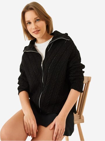 Cardigan Bianco Lucci en noir