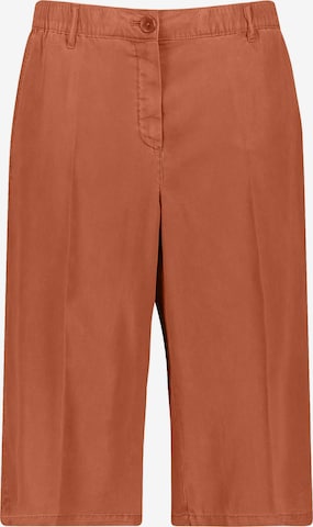 SAMOON Regular Pleated Pants in Brown: front