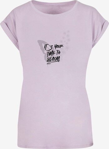 Merchcode Shirt 'Its Your Time To Bloom' in Lila: voorkant