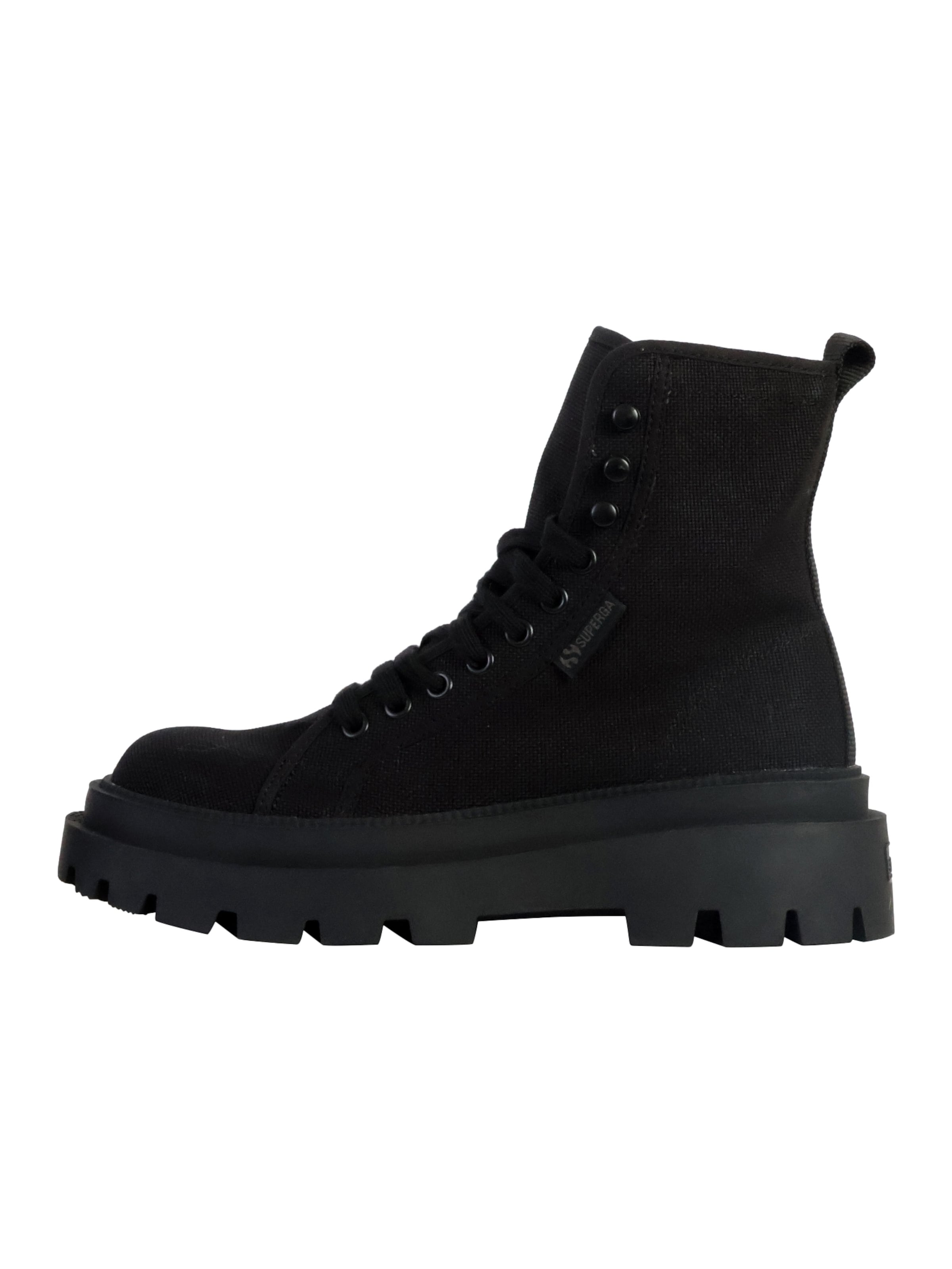 Bottines 'Alpina Apex High Vegan Schnürstiefelette' SUPERGA en noir : devant