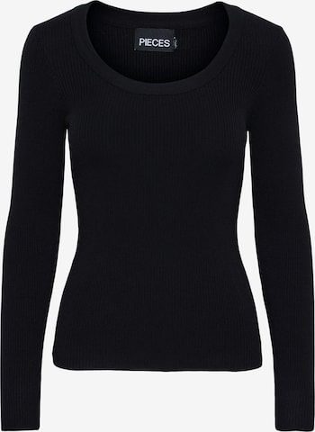Pull-over PIECES en noir : devant