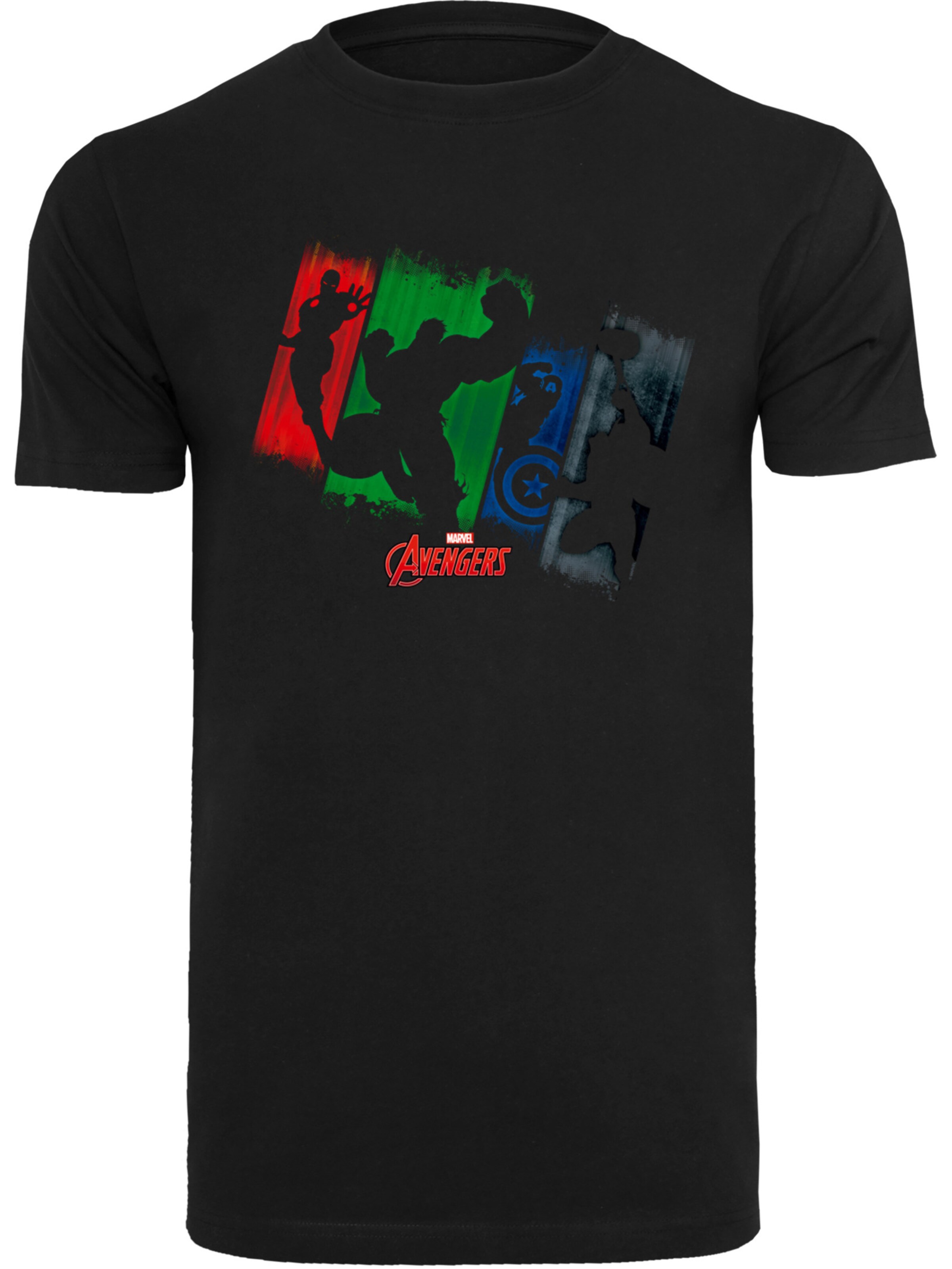 T-Shirt 'Marvel Avengers Team Punch Out' F4NT4STIC en noir : devant