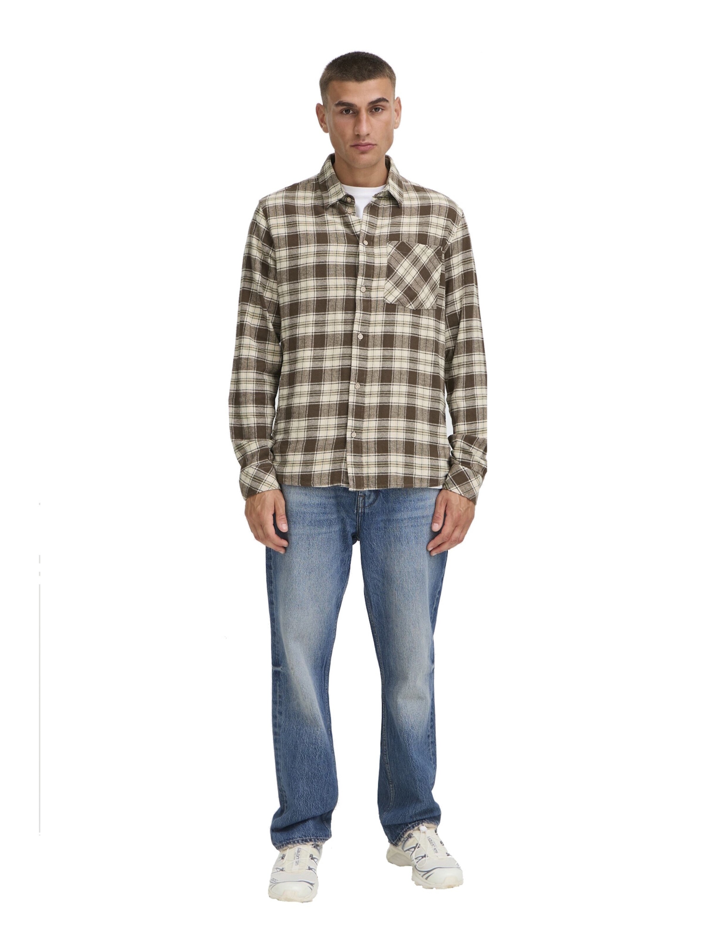 !Solid Regular Fit Hemd 'Steve' in Braun