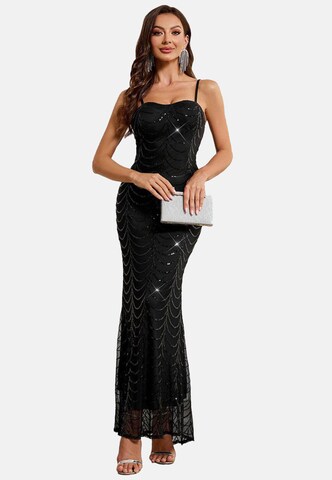 Moda Minx Abendkleid 'Kaz' in Schwarz: Vorderseite