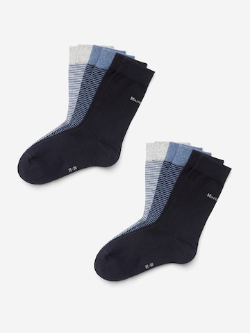 Marc O'Polo Bodywear Socks ' 6-Pack Plain & Stripes ' in Blue: front