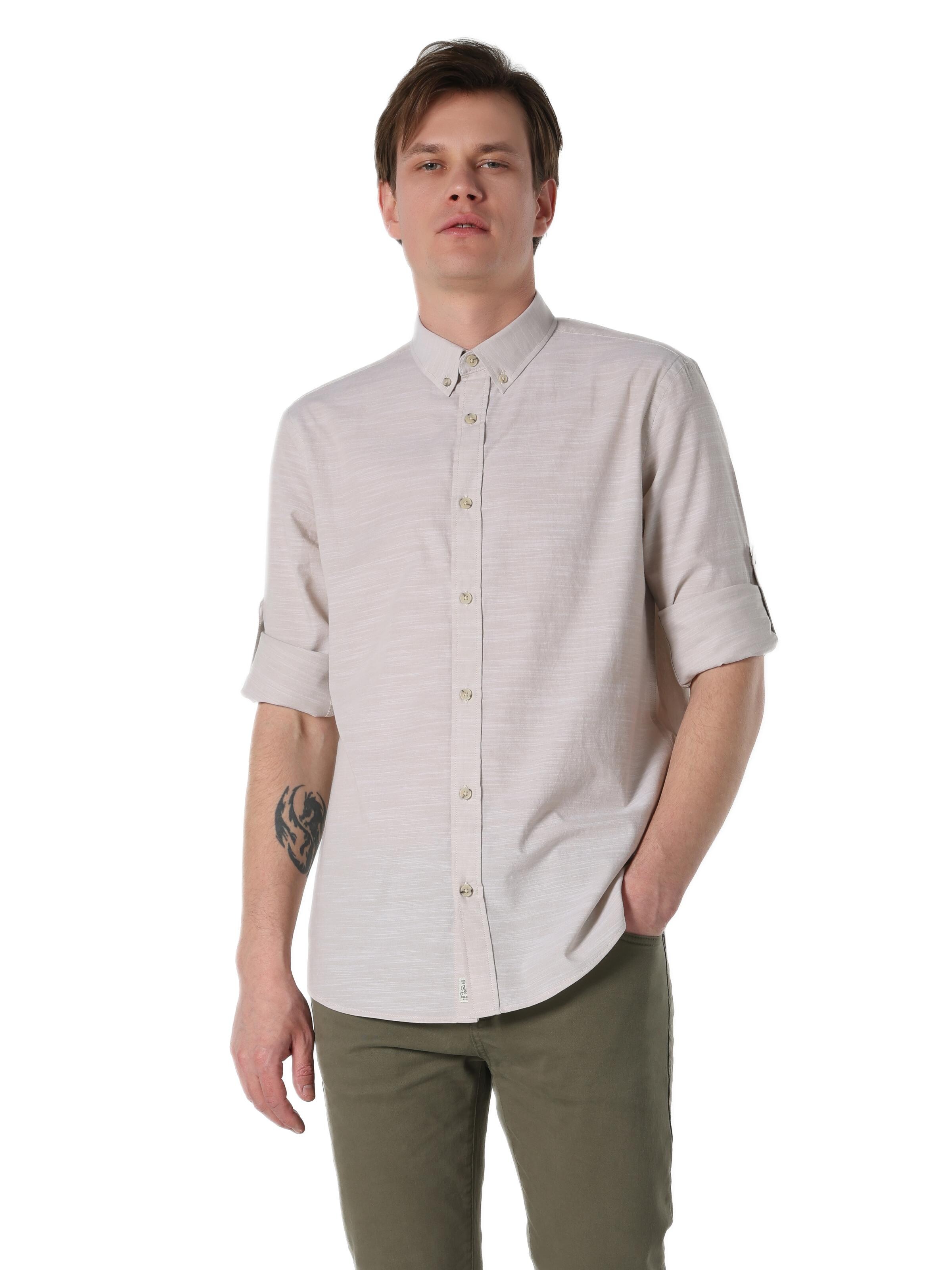 Colin's Button Up Shirt in Grey: front