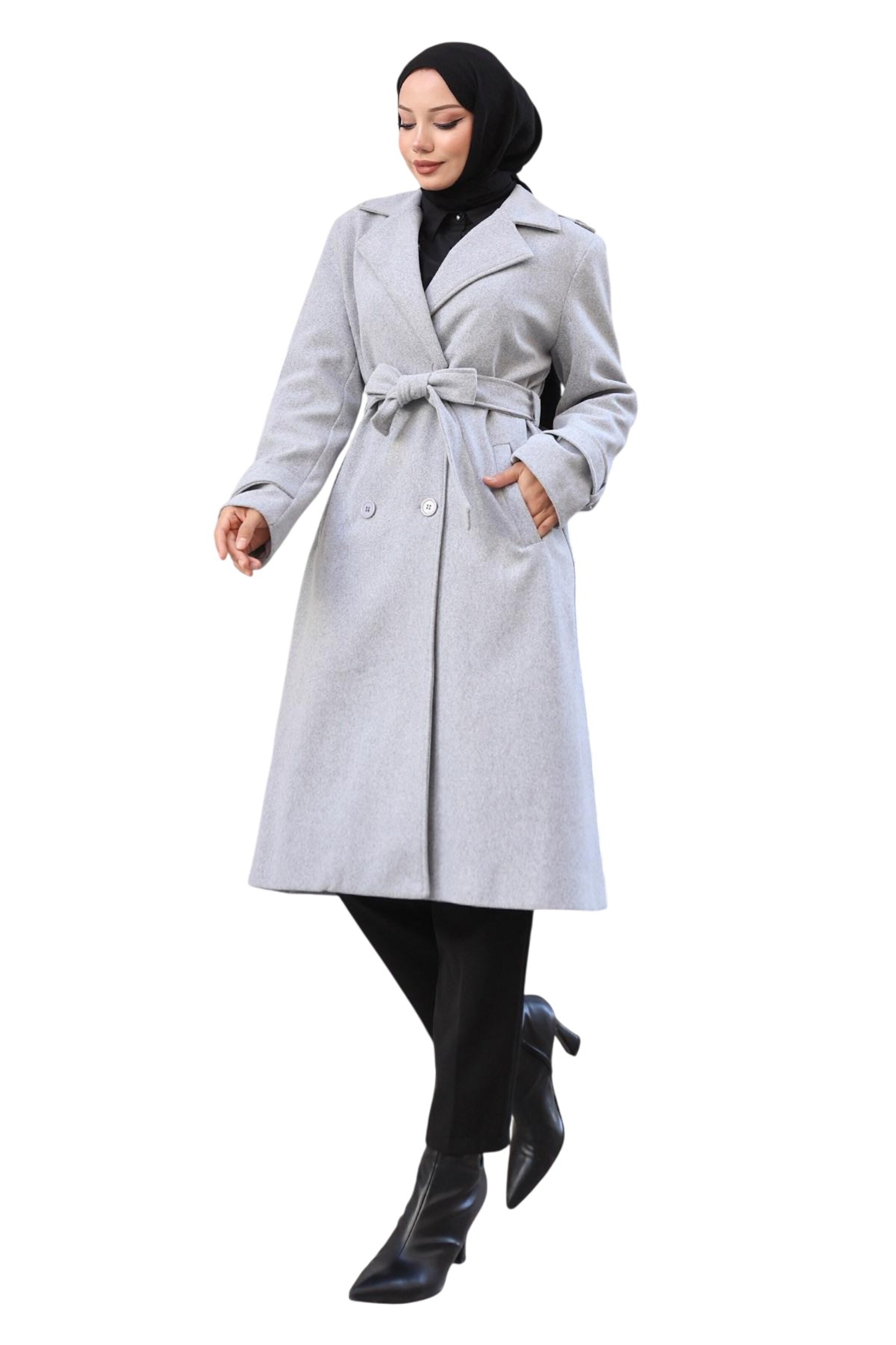 MODAMIHRAM Übergangsmantel in Grau: Vorderseite