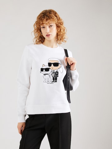 Karl Lagerfeld Collegepaita 'Ikonik 2.0' värissä valkoinen: edessä