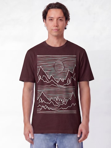 T-Shirt 'Mountains' Watapparel en rouge : devant
