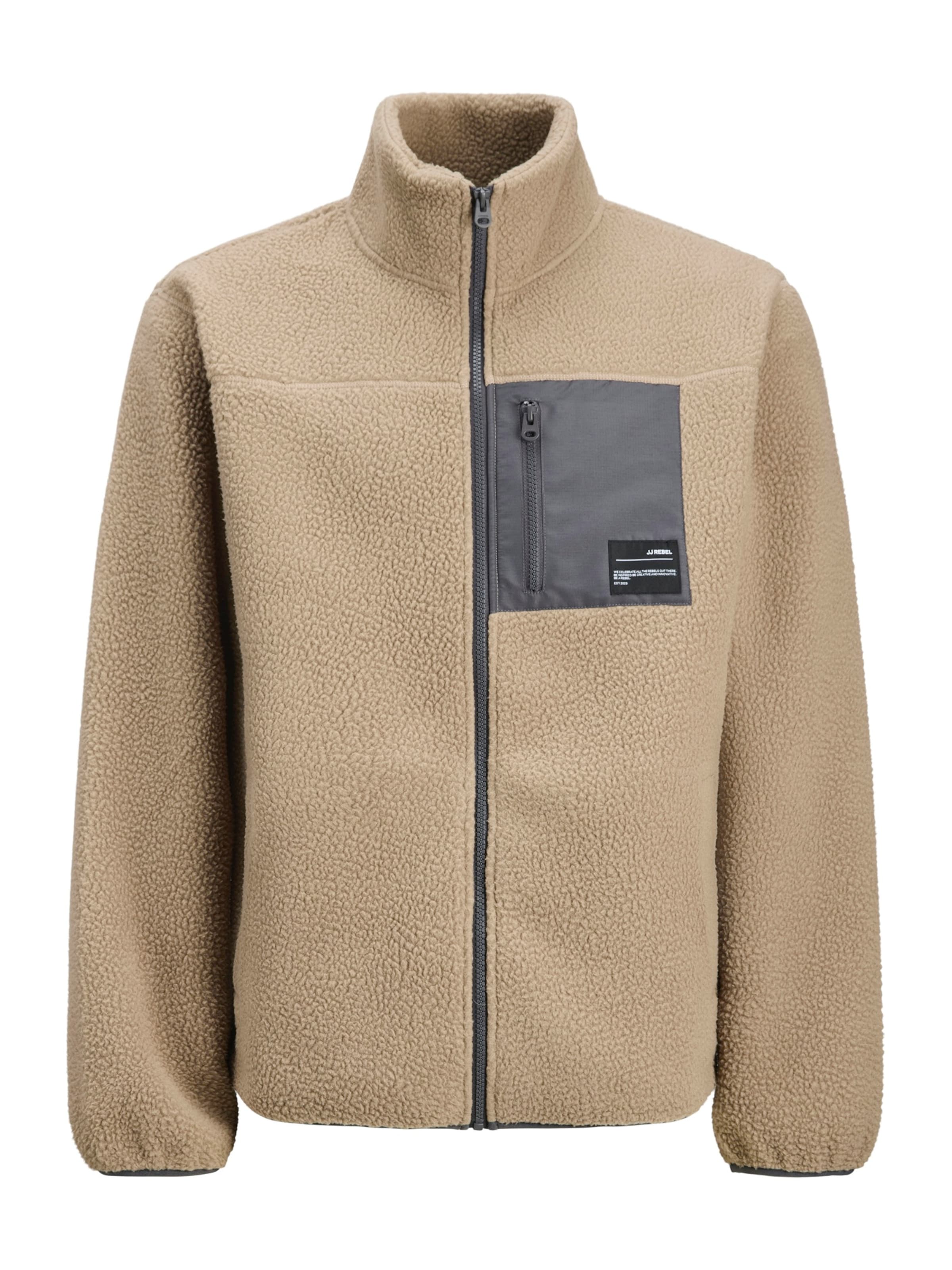 JJ Rebel Fleecetakki 'JREBAUSTIN' värissä beige: etupuoli