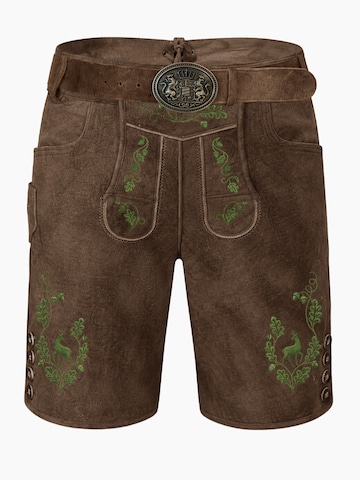 HerzSticht Regular Traditional pants 'Geissberg' in Brown: front