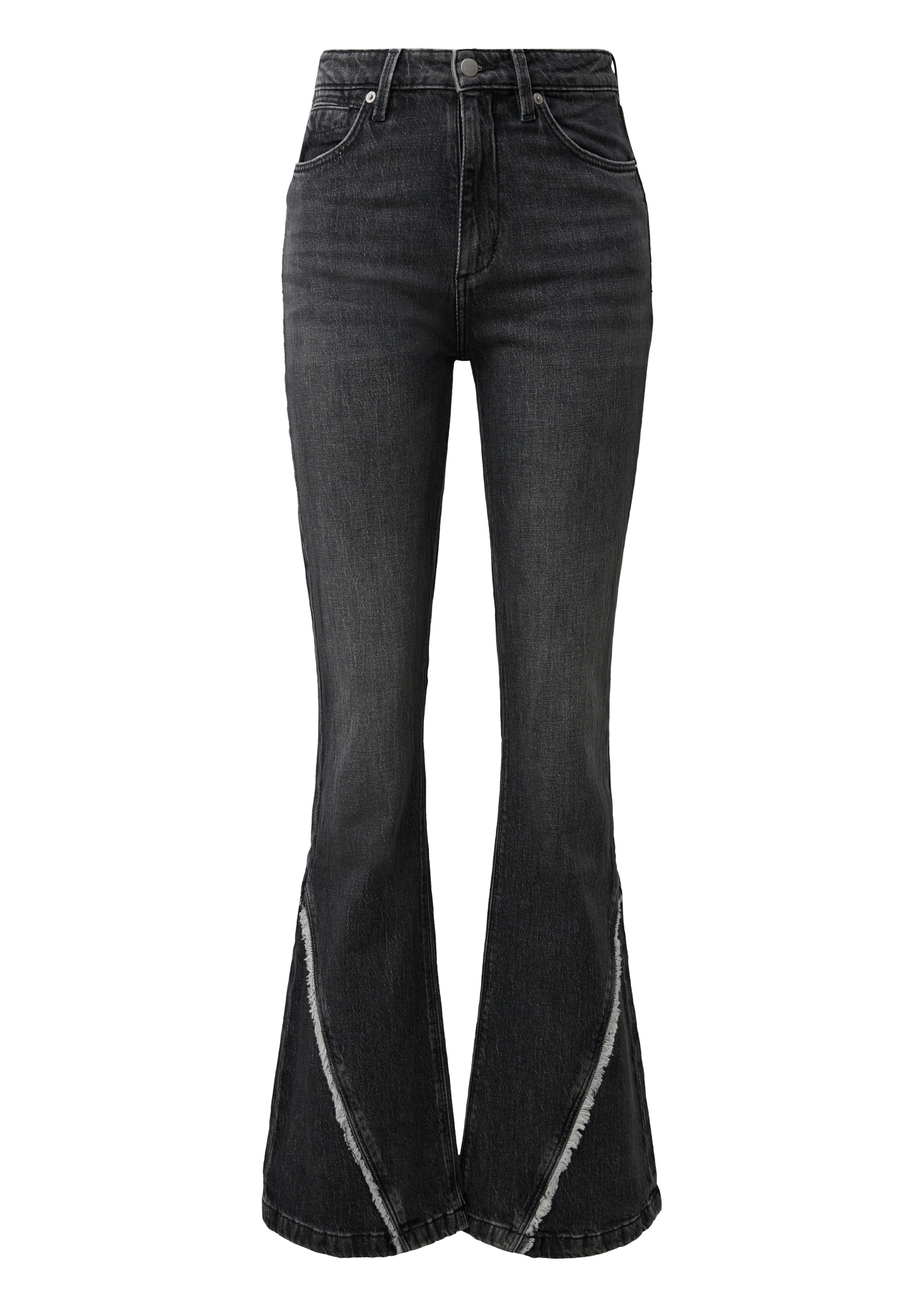 QS Flared Jeans 'Reena' in Black: front