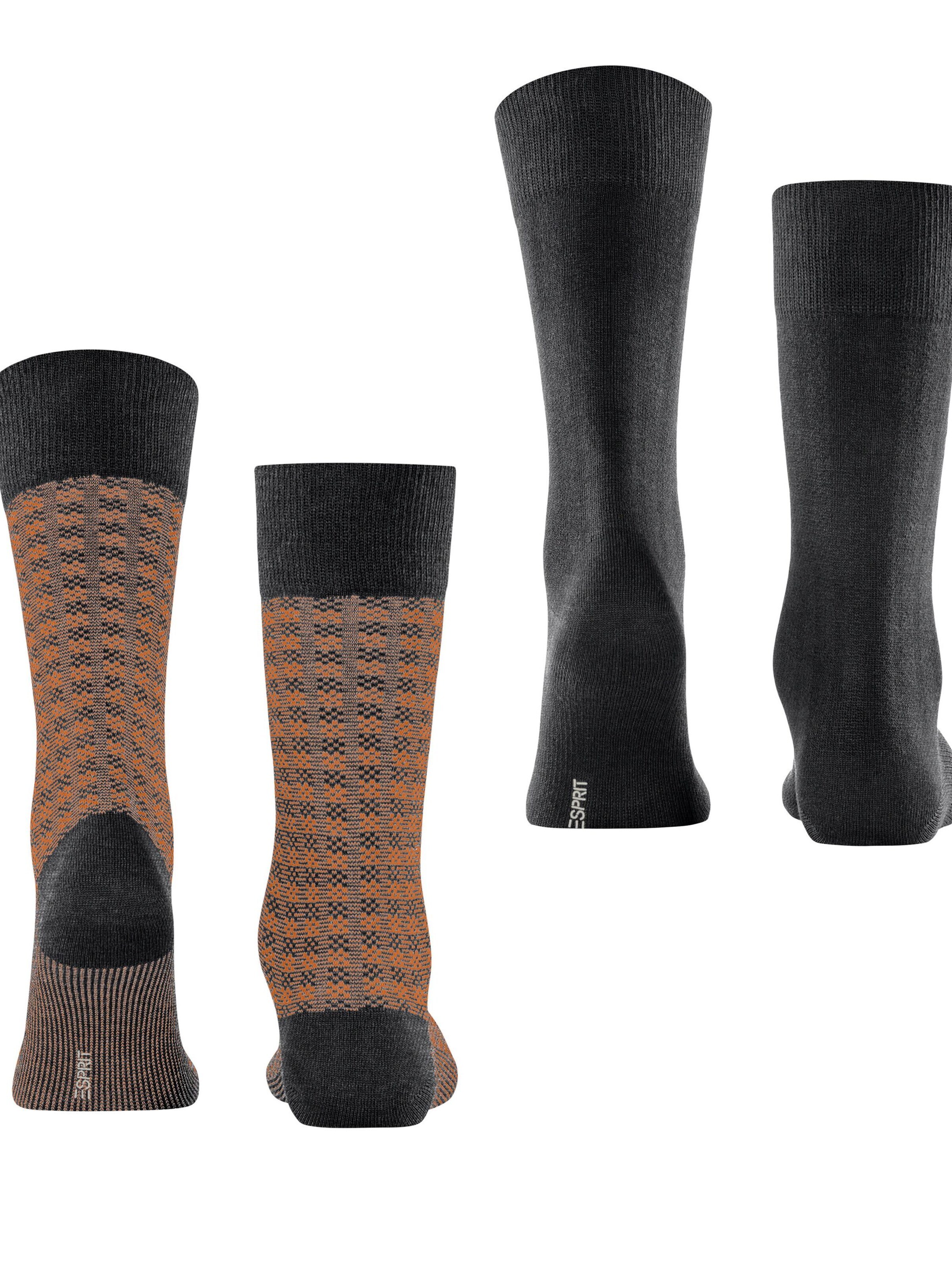 ESPRIT Socks 'Houndstooth 2-Pack' in Grey