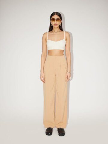 LeGer by Lena Gercke Wide leg Pleat-Front Pants 'Shanice' in Beige