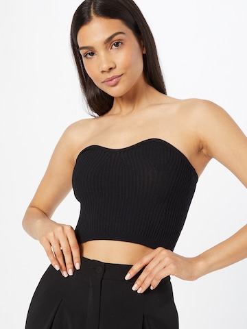 LENI KLUM x ABOUT YOU Knitted Top 'Charlie' in Black: front