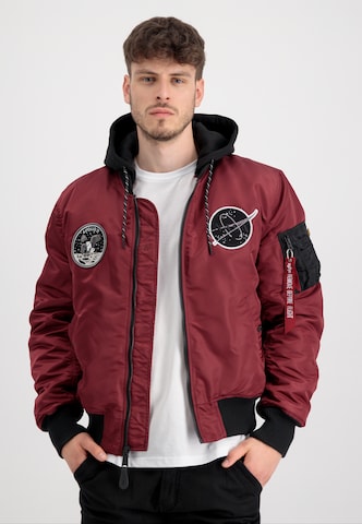 ALPHA INDUSTRIES Between-Season Jacket 'Flight Jacket MA-1 VF' in Red: front